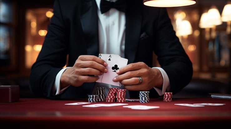 Live Baccarat card dealing sequence and hand totals display